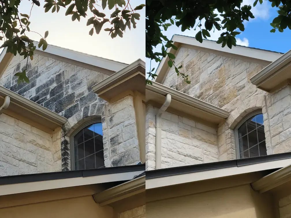 house soft wash before and after